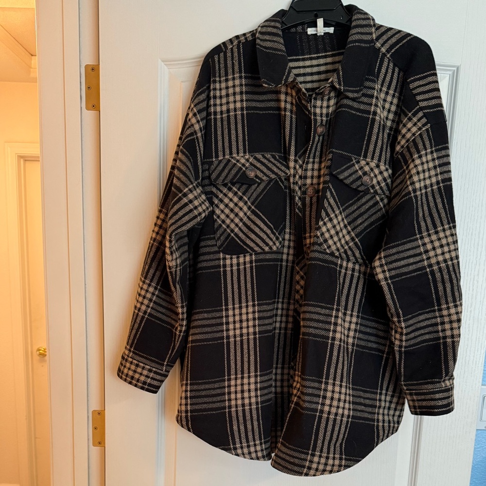 Maurices Black and Tan Plaid Jacket